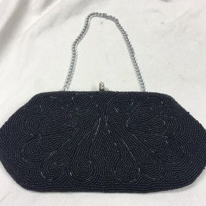 Black Beaded Evening Clutch